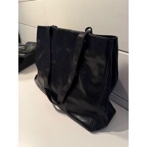 Desmo Barneys New York Black Lizard Embossed Leather Tote Bag Made in Italy